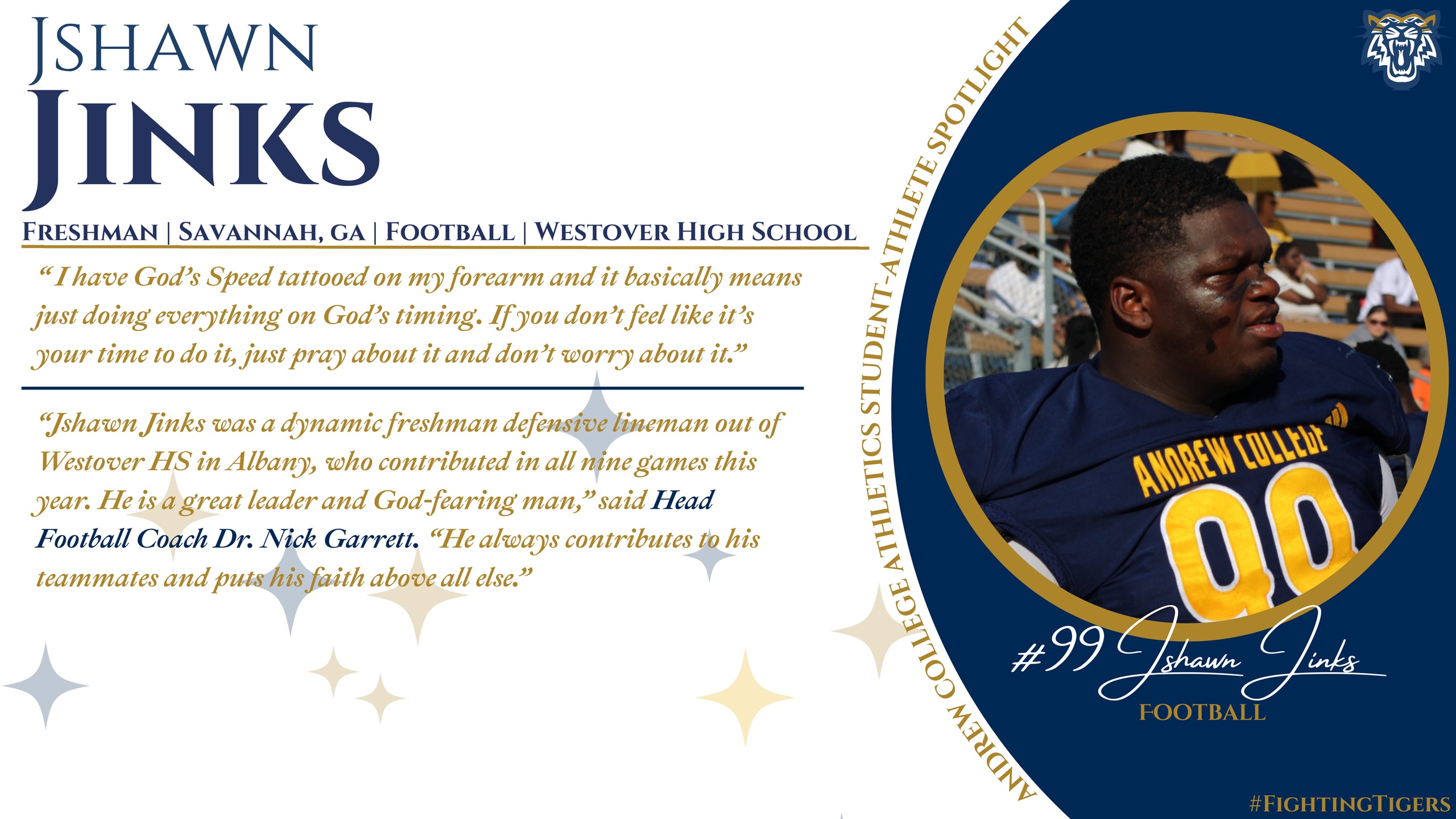 Through His Lens: Andrew College Athletics Student-Athlete Spotlight, Jshawn Jinks