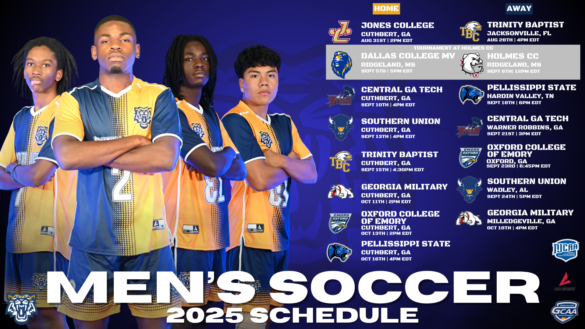 Andrew College Men&rsquo;s Soccer Releases 2025 Schedule