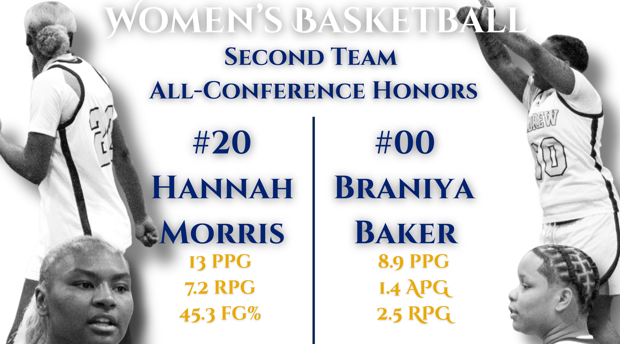 Morris and Baker Selected to GCAA All-Region Second Team