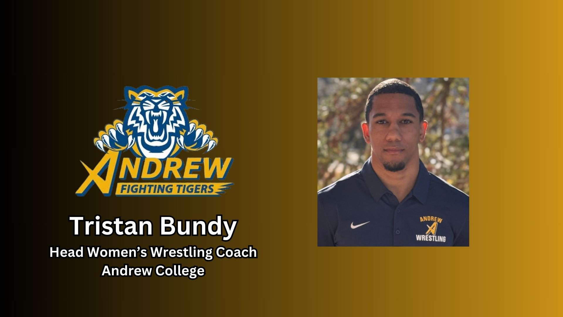 Andrew College Hires Tristan Bundy as Head Women's Wrestling Coach